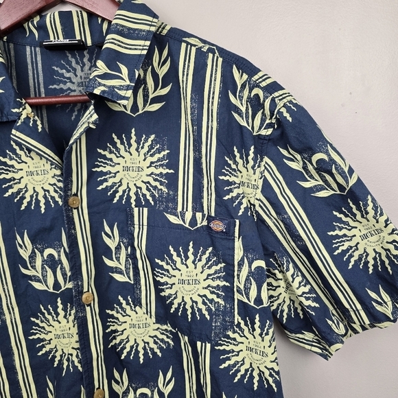 DICKIES Kelso Air Force Blue Short Sleeve Button-up Shirt Mens‎ Size XL Preppy - Picture 6 of 16